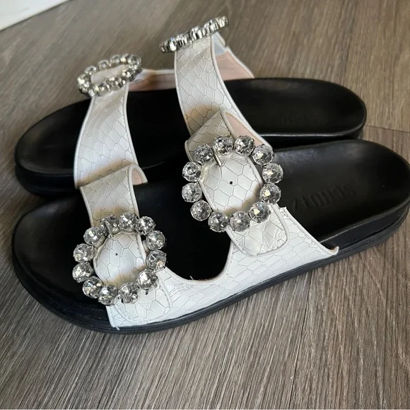 SCHUTZ Arial Sandals w/Rhinestone Buckles Size 9 - Picture 3 of 9